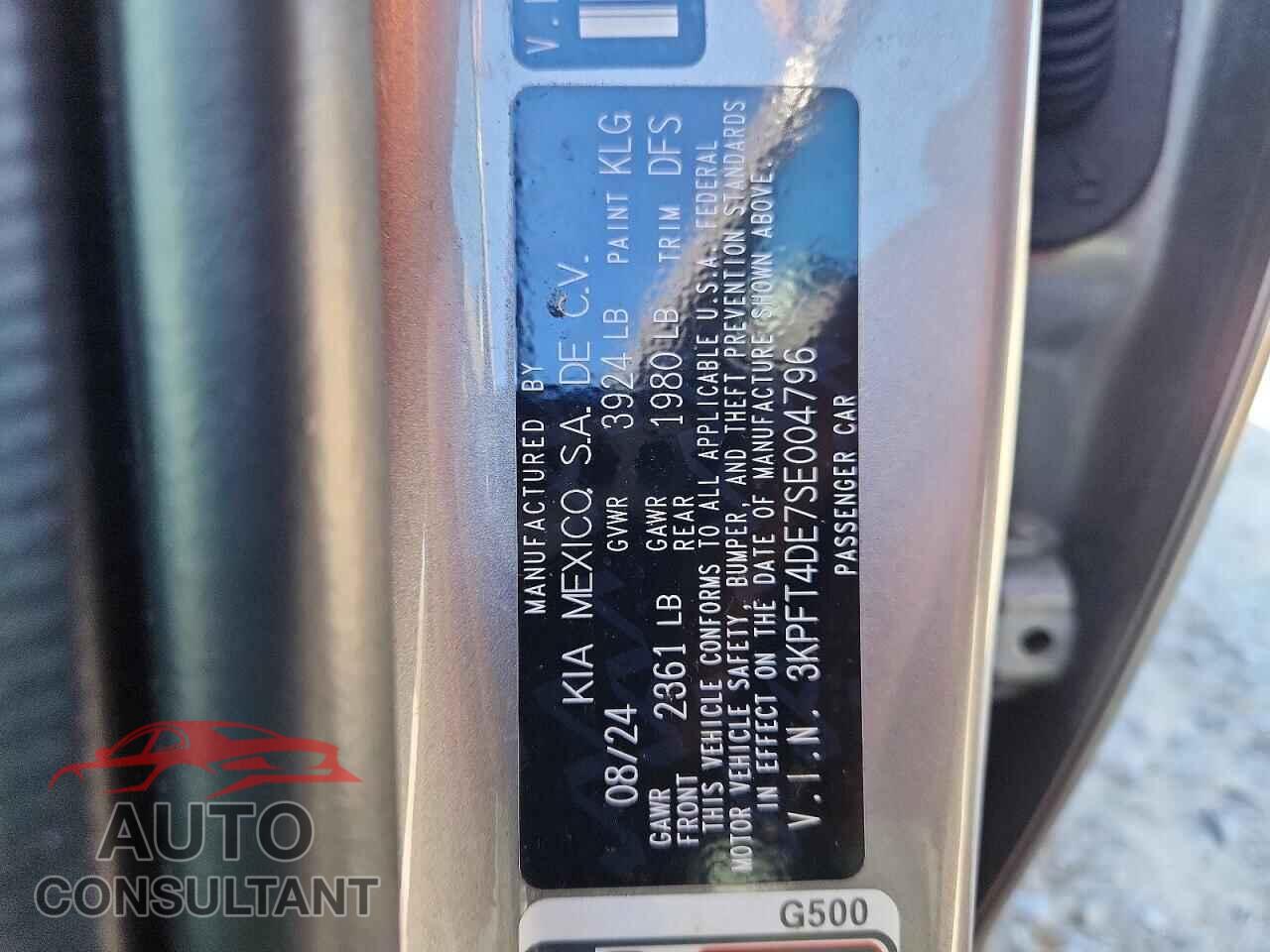 KIA K4 LX 2025 - 3KPFT4DE7SE004796