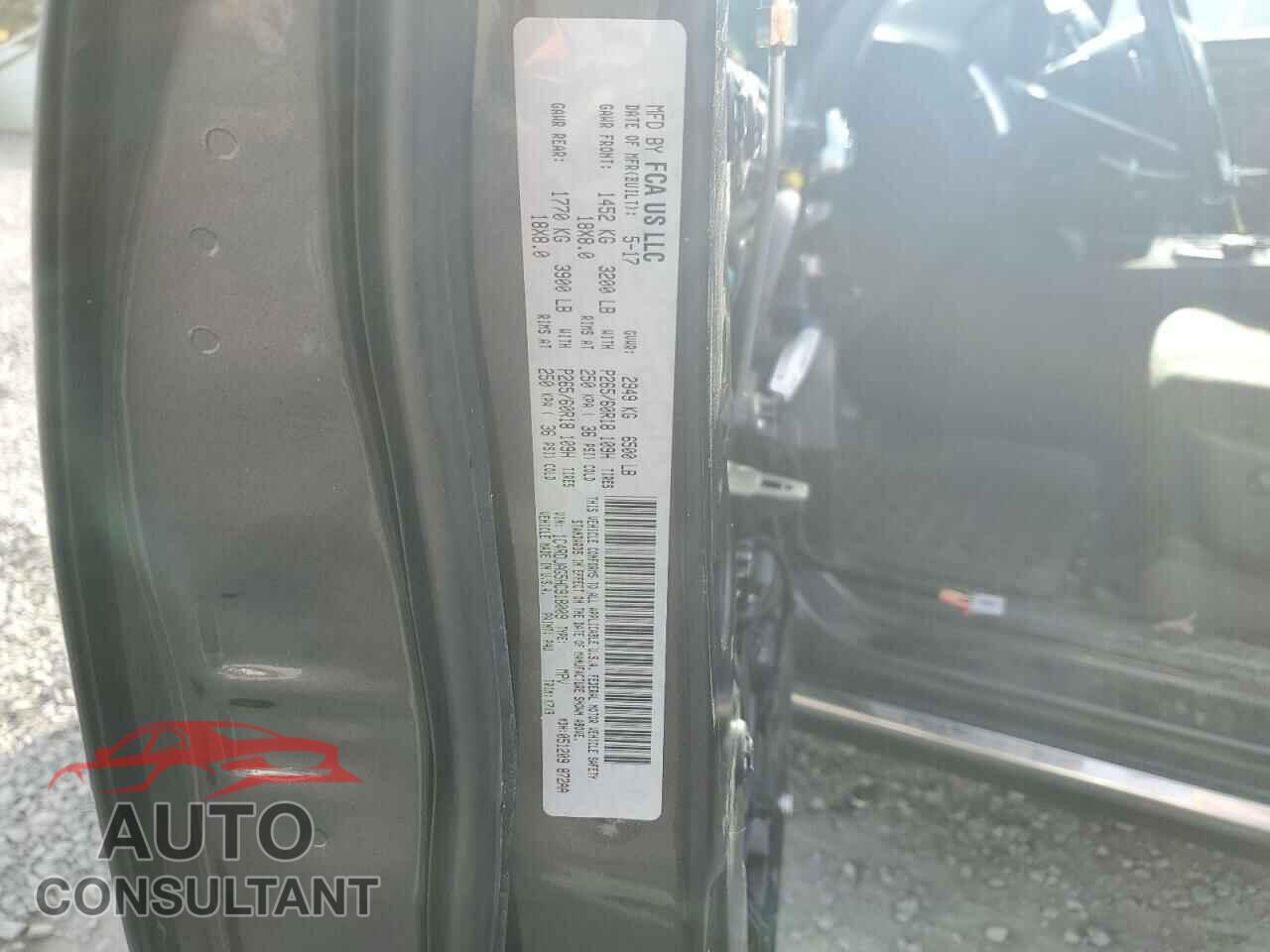 DODGE DURANGO 2017 - 1C4RDJAG5HC918009