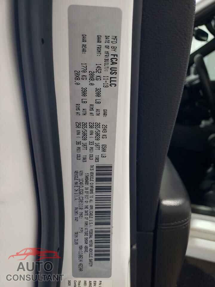 DODGE DURANGO 2020 - 1C4RDJDG6LC205110