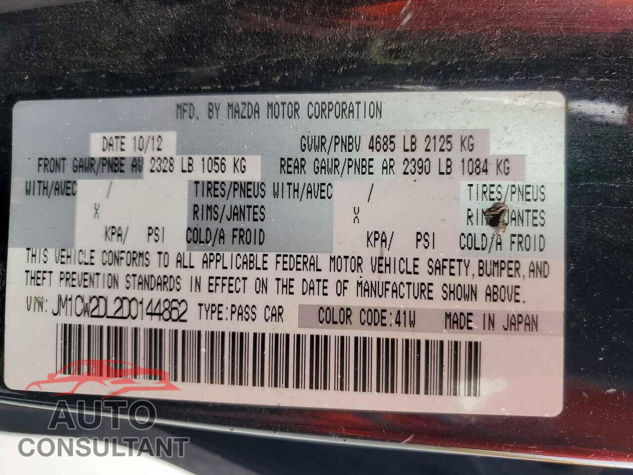 MAZDA 5 2013 - JM1CW2DL2D0144862