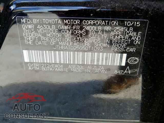 LEXUS IS 2016 - JTHBA1D25G5011093