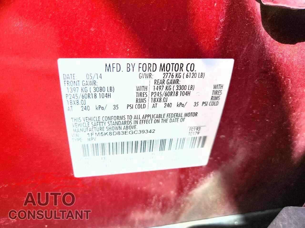 FORD EXPLORER 2014 - 1FM5K8D83EGC39342