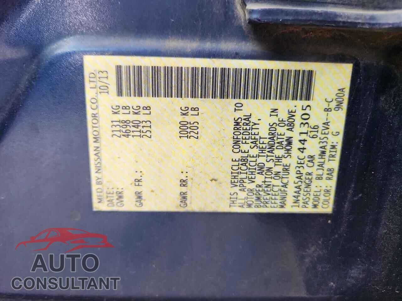 NISSAN MAXIMA 2014 - 1N4AA5AP3EC441305