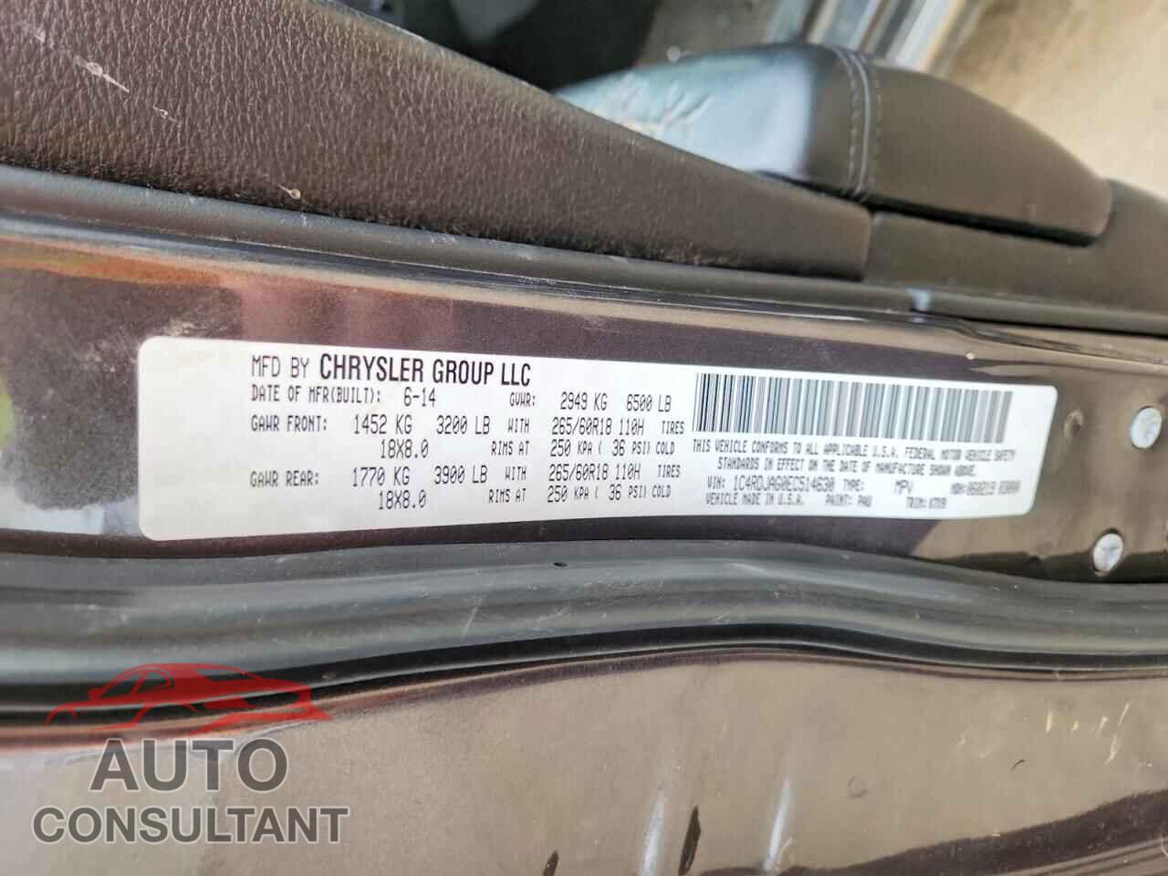 DODGE DURANGO 2014 - 1C4RDJAG0EC514630