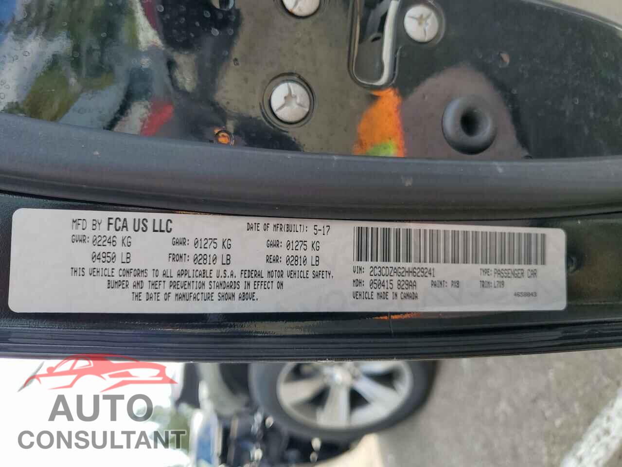 DODGE CHALLENGER 2017 - 2C3CDZAG2HH629241