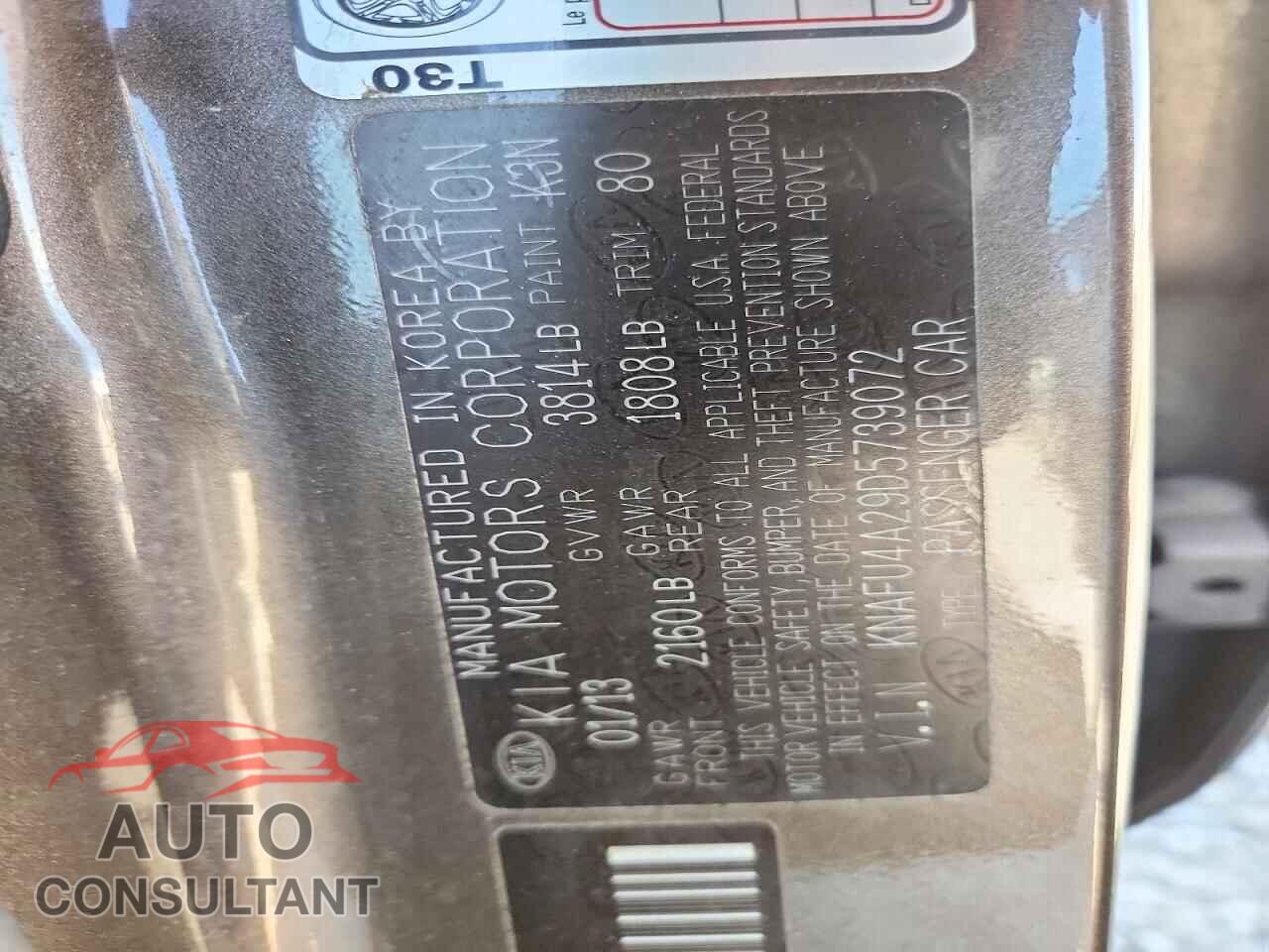 KIA FORTE 2013 - KNAFU4A29D5739072