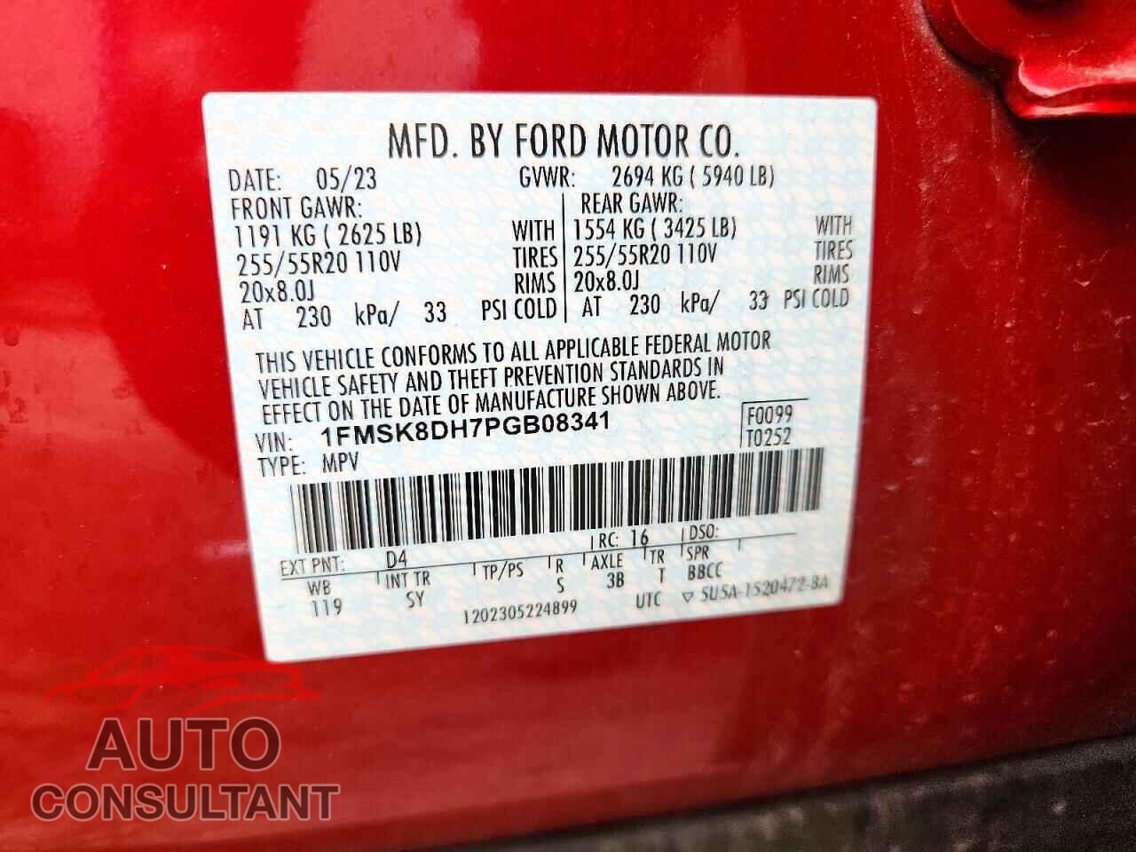 FORD EXPLORER 2023 - 1FMSK8DH7PGB08341