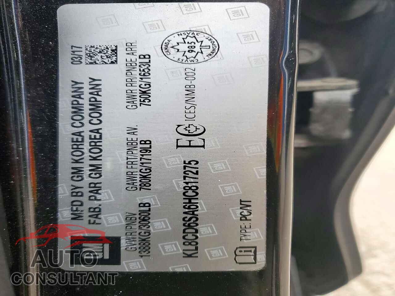 CHEVROLET SPARK 2017 - KL8CD6SA6HC817275