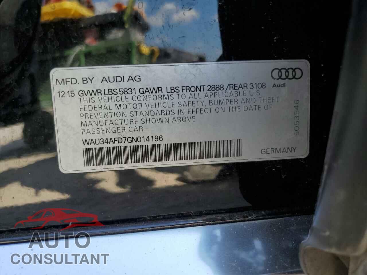 AUDI A8 2016 - WAU34AFD7GN014196