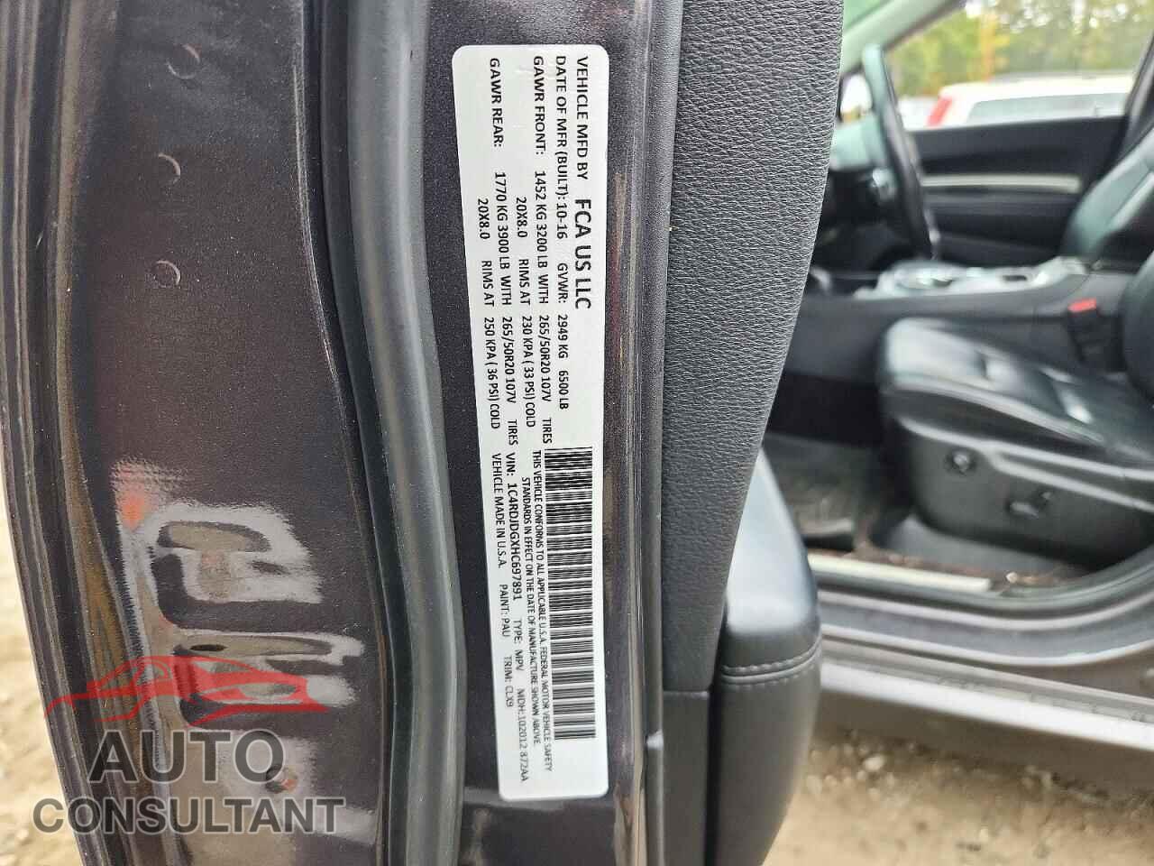 DODGE DURANGO 2017 - 1C4RDJDGXHC697891