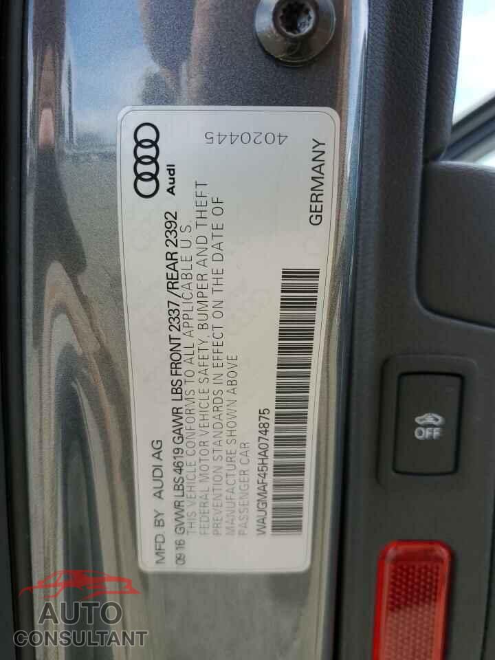 AUDI A4 2017 - WAUGMAF45HA074875