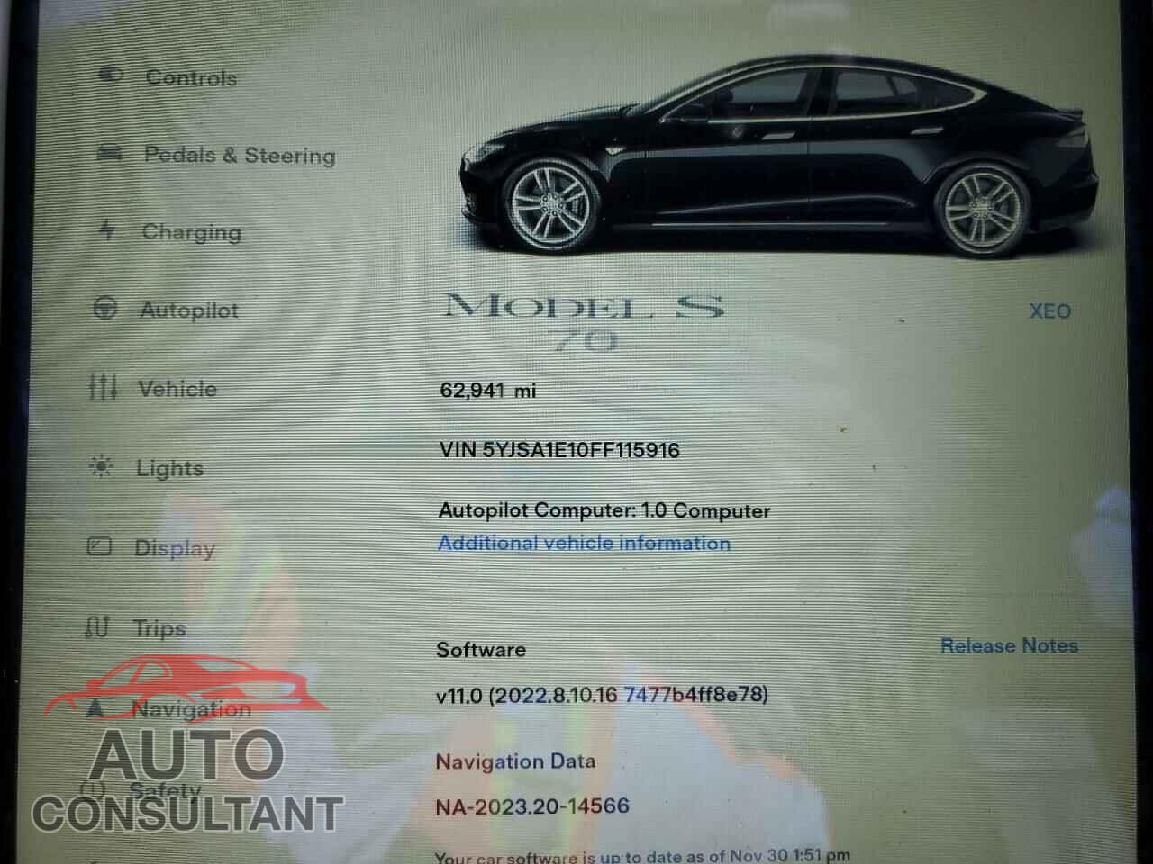 TESLA MODEL S 2015 - 5YJSA1E10FF115916