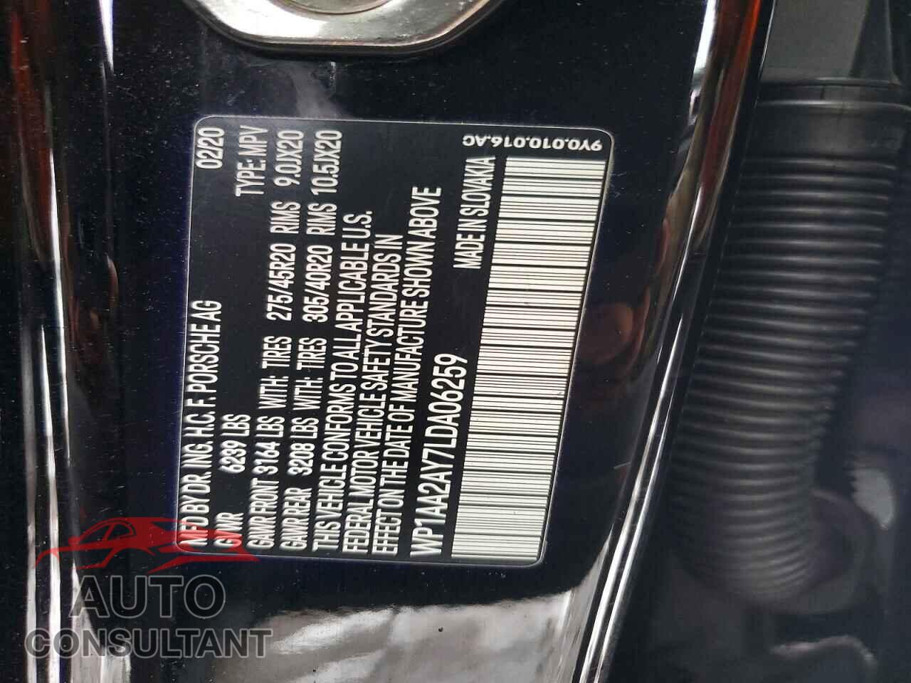 PORSCHE CAYENNE 2020 - WP1AA2AY7LDA06259