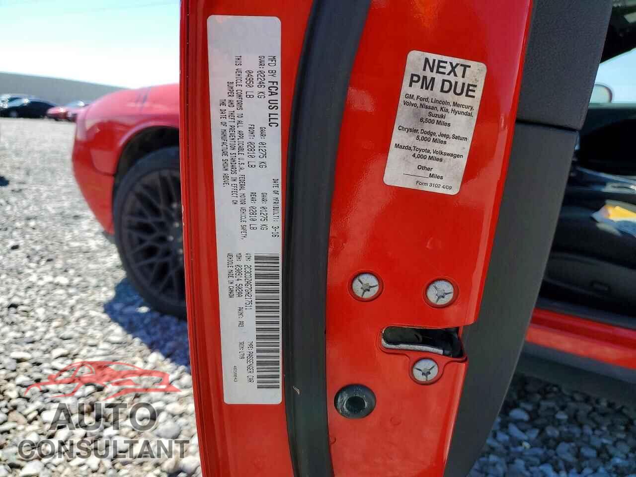 DODGE CHALLENGER 2016 - 2C3CDZAG7GH217511