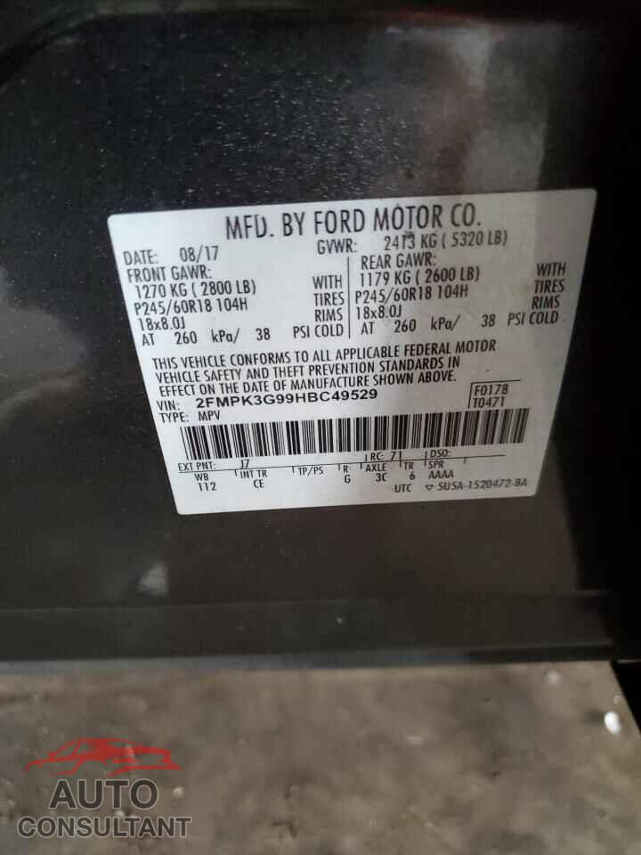 FORD EDGE 2017 - 2FMPK3G99HBC49529