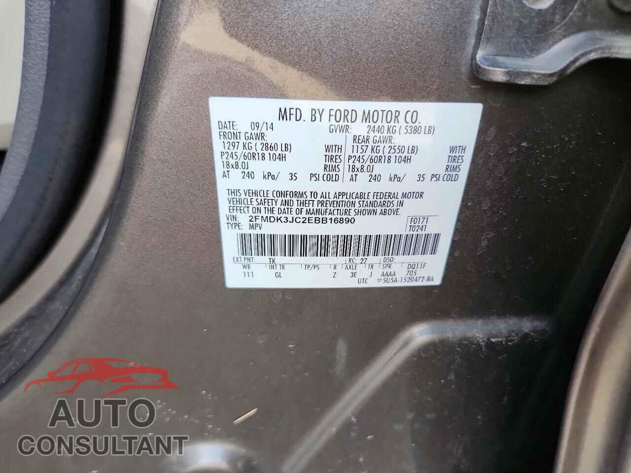 FORD EDGE 2014 - 2FMDK3JC2EBB16890