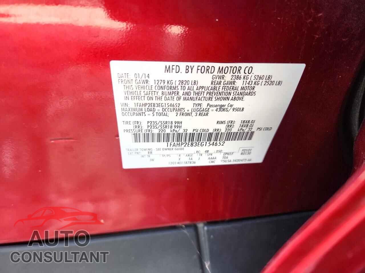 FORD TAURUS 2014 - 1FAHP2E83EG154652