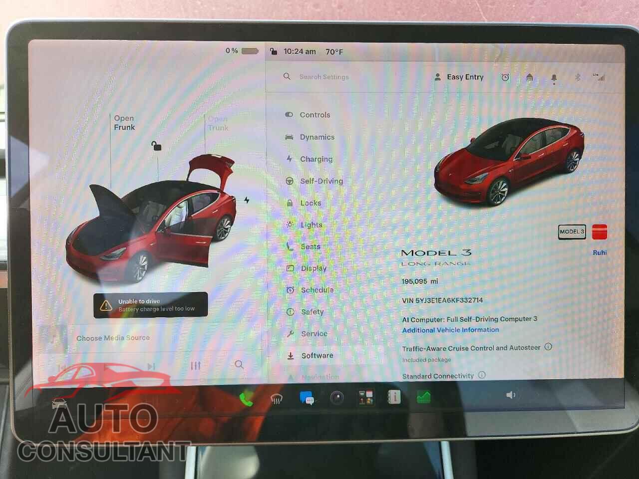 TESLA MODEL 3 2019 - 5YJ3E1EA6KF332714