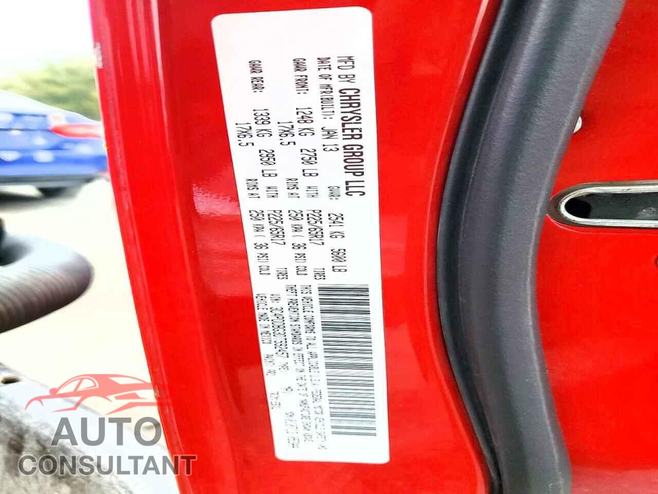 DODGE JOURNEY 2013 - 3C4PDDBG3DT592457