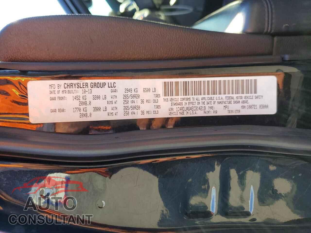 DODGE DURANGO 2014 - 1C4RDJAG4EC314219