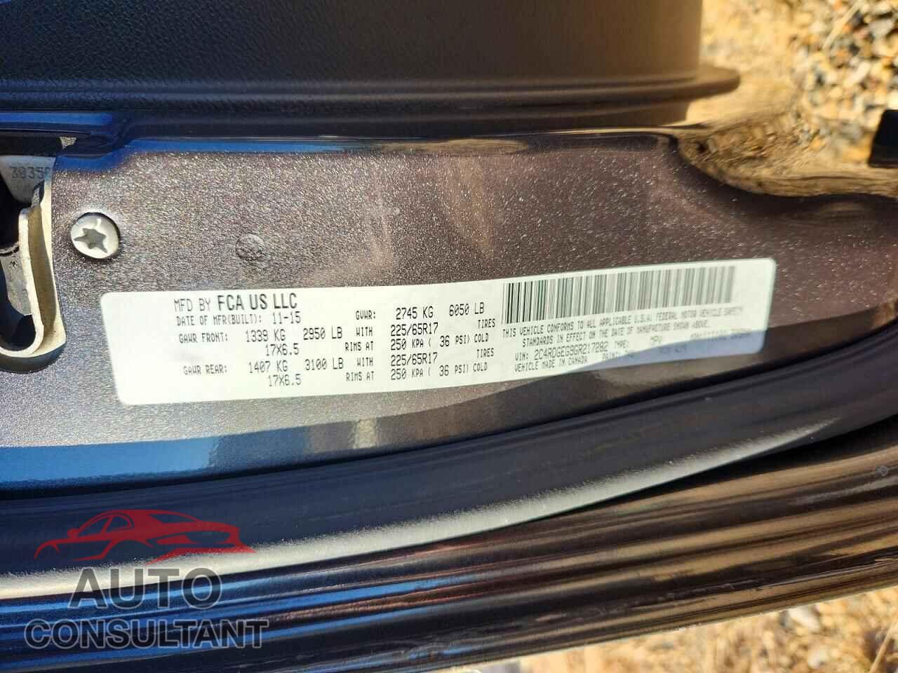 DODGE CARAVAN 2016 - 2C4RDGEG9GR217282