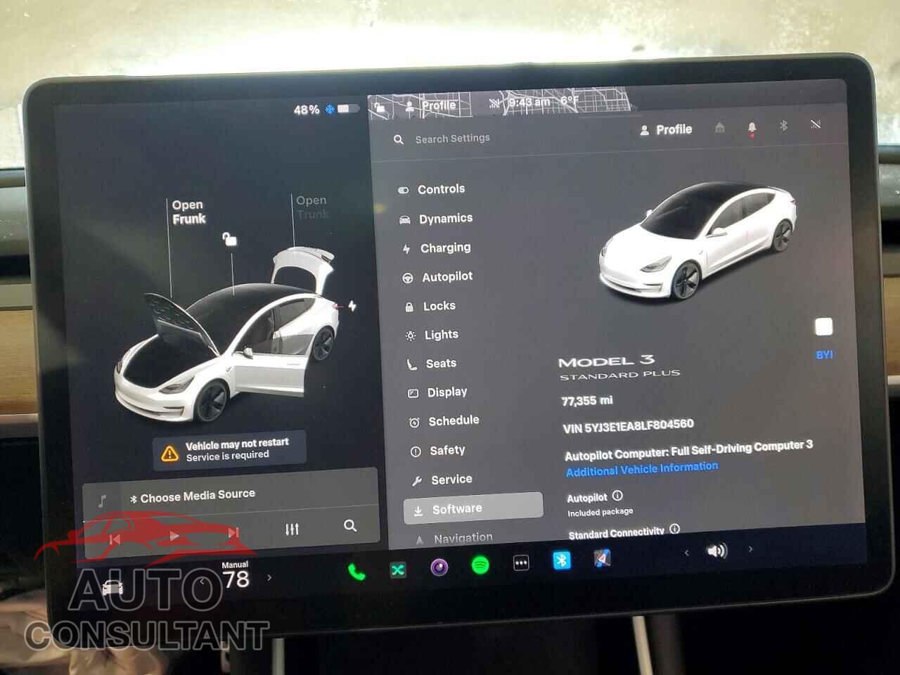 TESLA MODEL 3 2020 - 5YJ3E1EA8LF804560