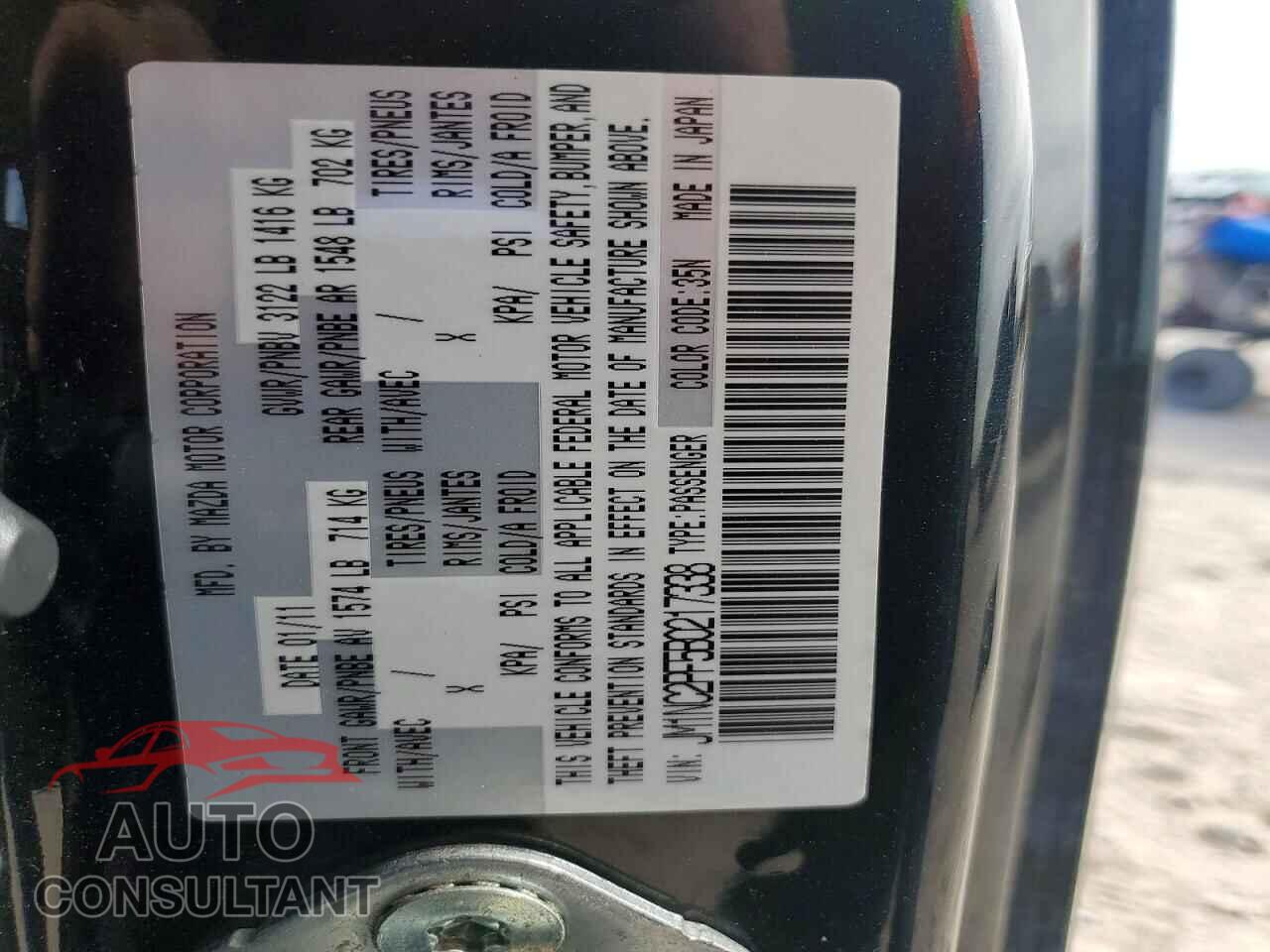 MAZDA MX5 2011 - JM1NC2PF5B0217338