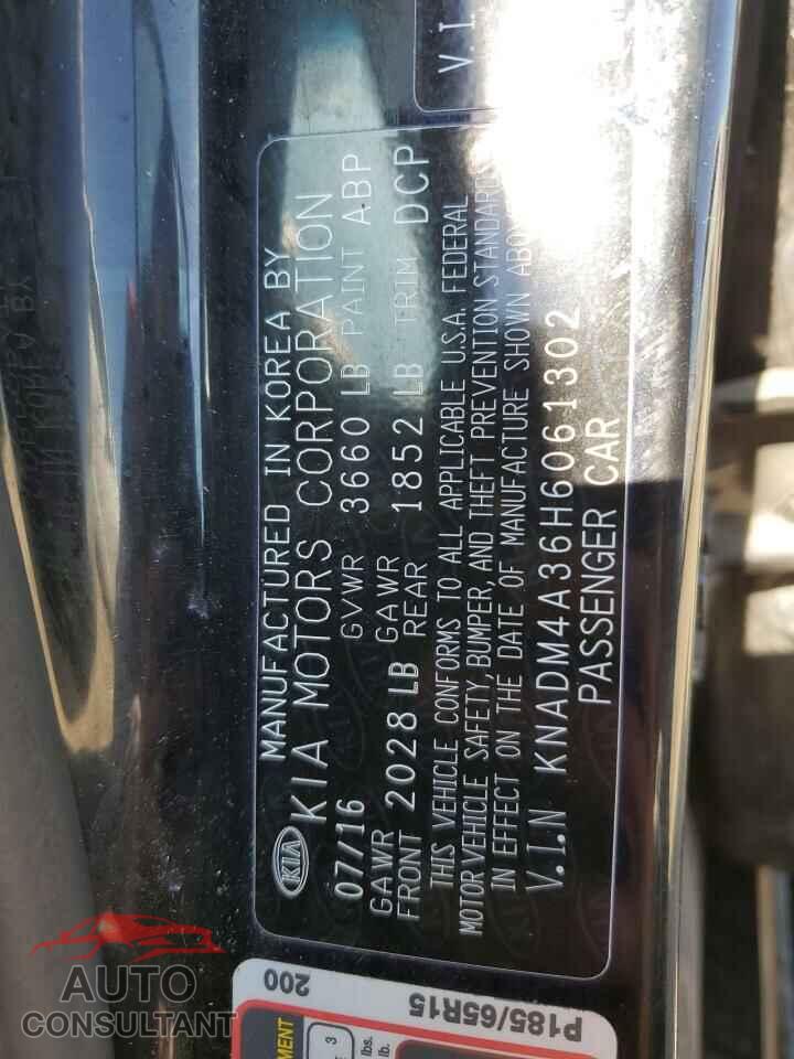 KIA RIO 2017 - KNADM4A36H6061302