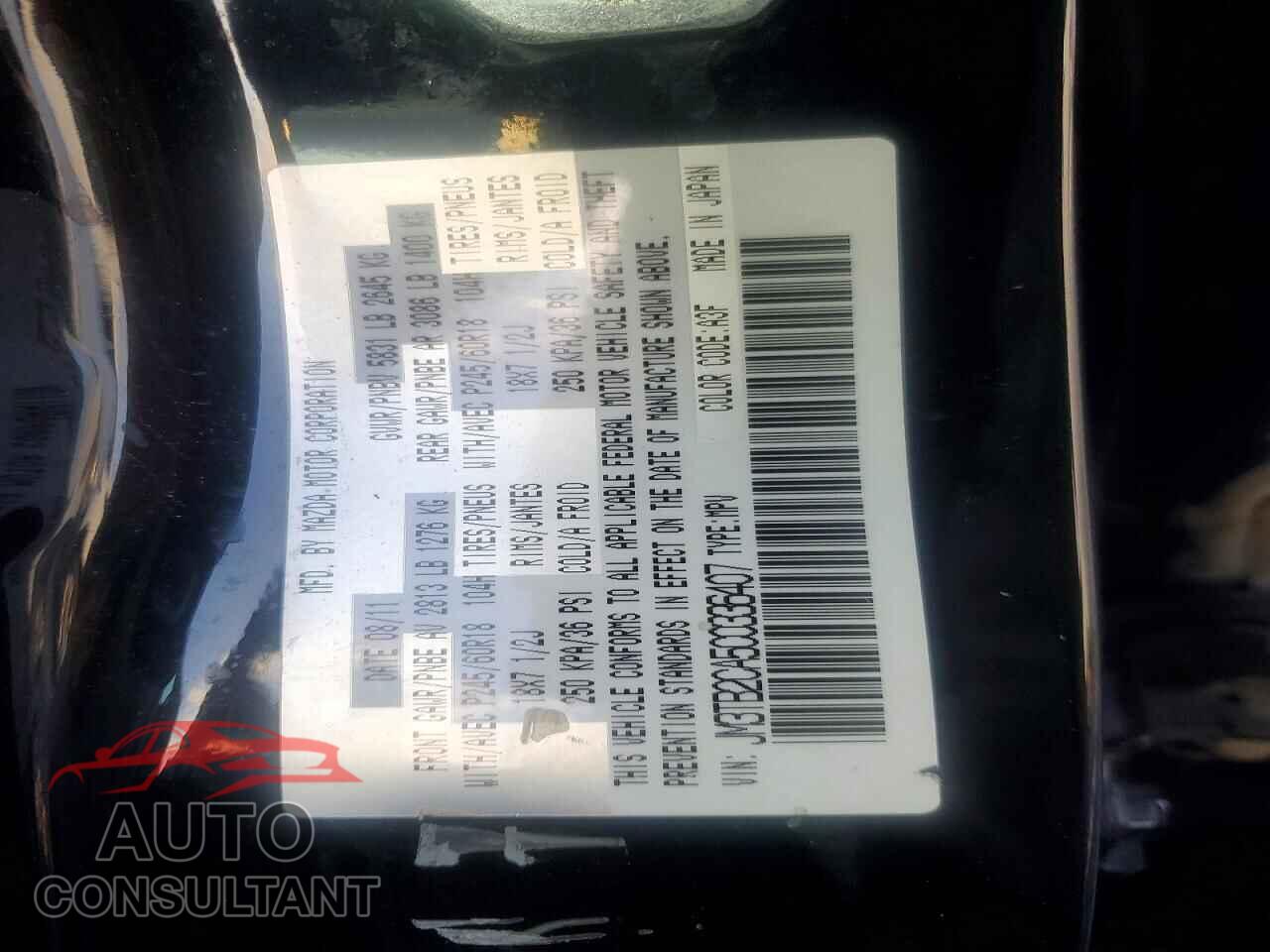 MAZDA CX-9 2012 - JM3TB2CA5C0336407