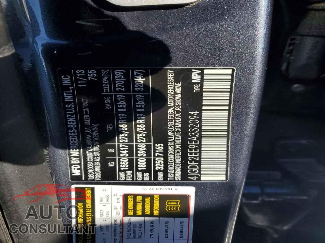 MERCEDES-BENZ GL-CLASS 2014 - 4JGDF2EE9EA332094