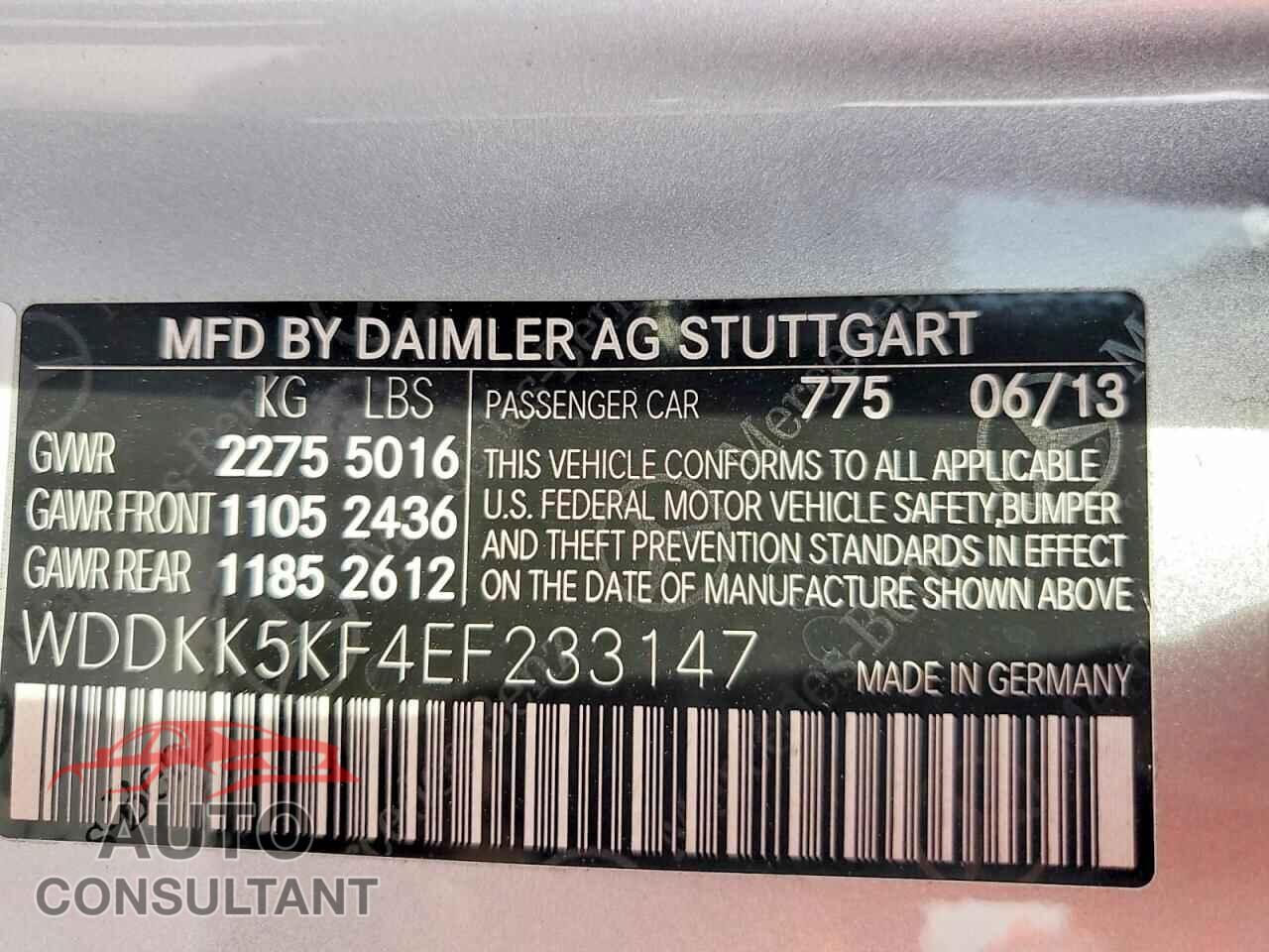 MERCEDES-BENZ E-CLASS 2014 - WDDKK5KF4EF233147