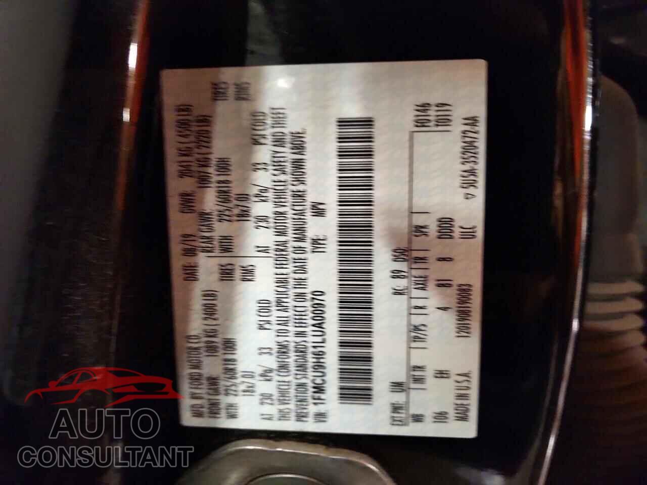 FORD ESCAPE 2020 - 1FMCU9H61LUA00970