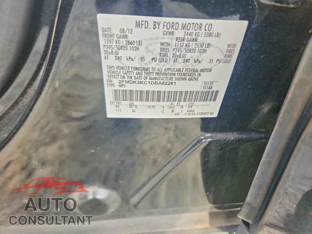 FORD EDGE 2013 - 2FMDK3KC1DBA82261