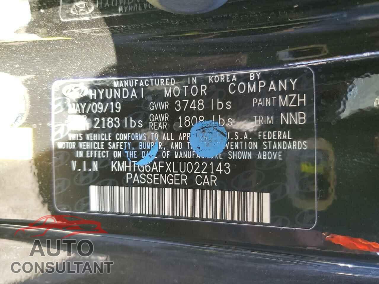 HYUNDAI VELOSTER 2020 - KMHTG6AFXLU022143