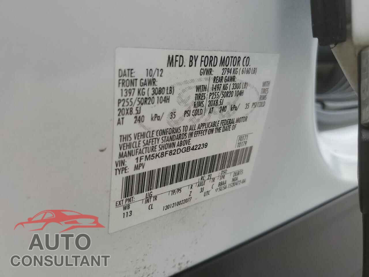 FORD EXPLORER 2013 - 1FM5K8F82DGB42239