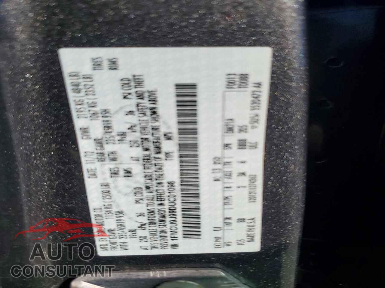 FORD ESCAPE 2013 - 1FMCU9J99DUC01098