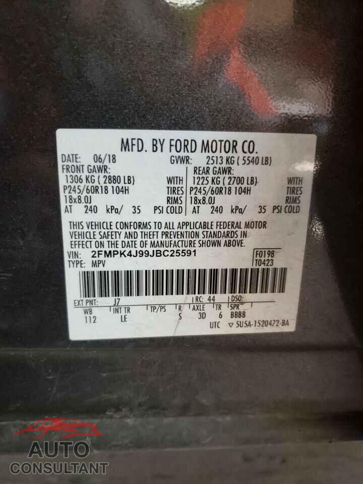 FORD EDGE 2018 - 2FMPK4J99JBC25591