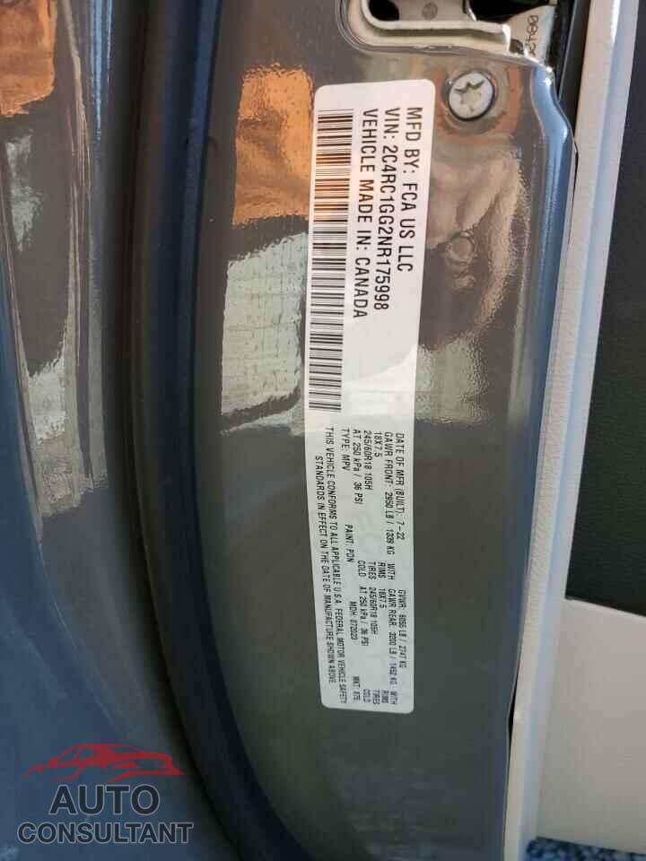 CHRYSLER PACIFICA 2022 - 2C4RC1GG2NR175998