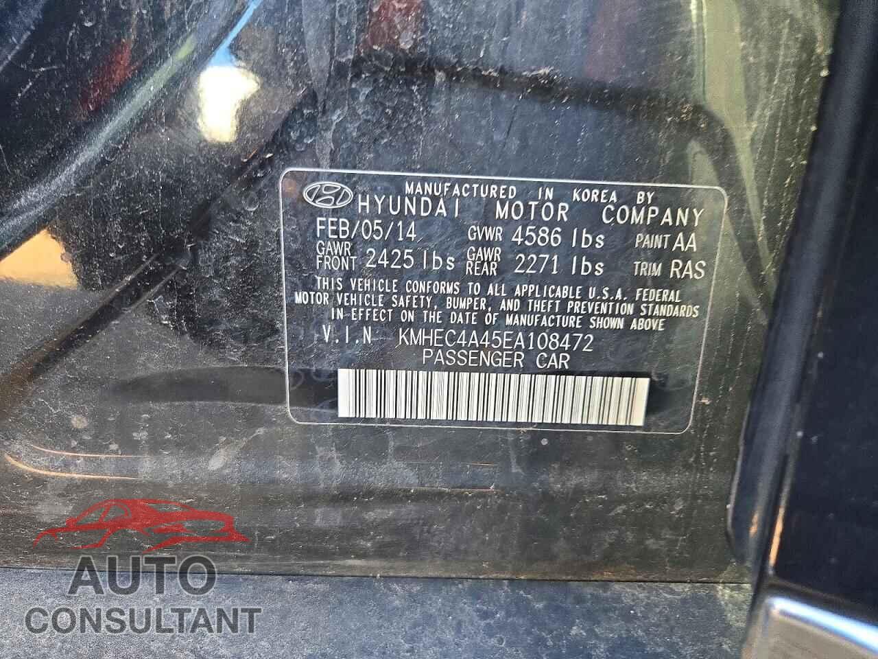 HYUNDAI SONATA 2014 - KMHEC4A45EA108472