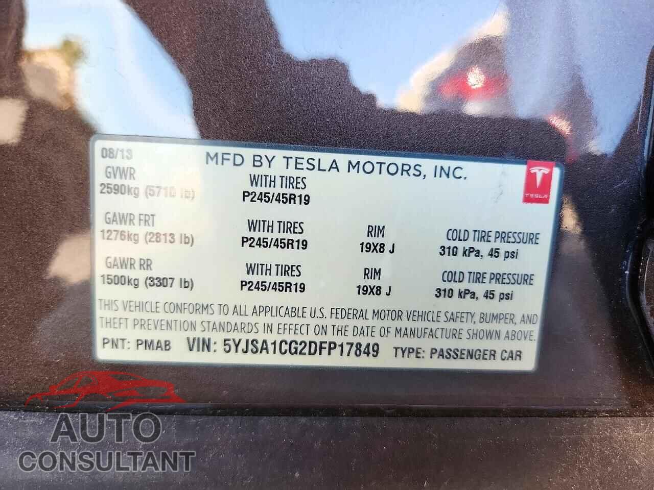 TESLA MODEL S 2013 - 5YJSA1CG2DFP17849