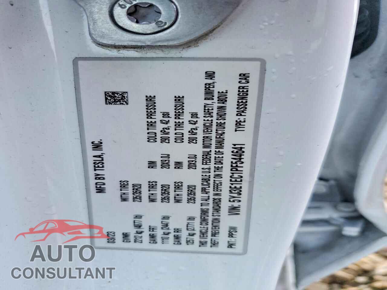 TESLA MODEL 3 2023 - 5YJ3E1EC1PF544641