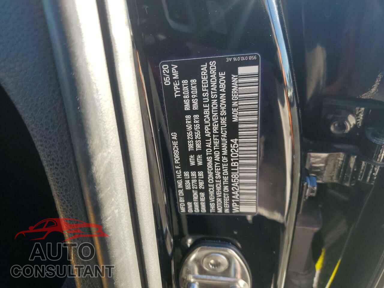 PORSCHE MACAN 2020 - WP1AA2A58LLB10254
