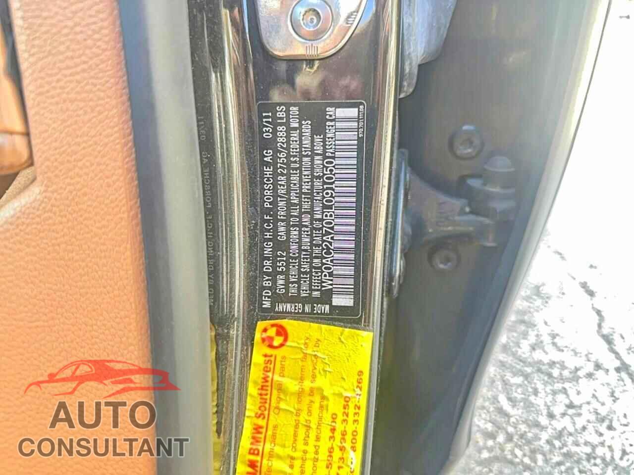 PORSCHE PANAMERA 2011 - WP0AC2A70BL091050