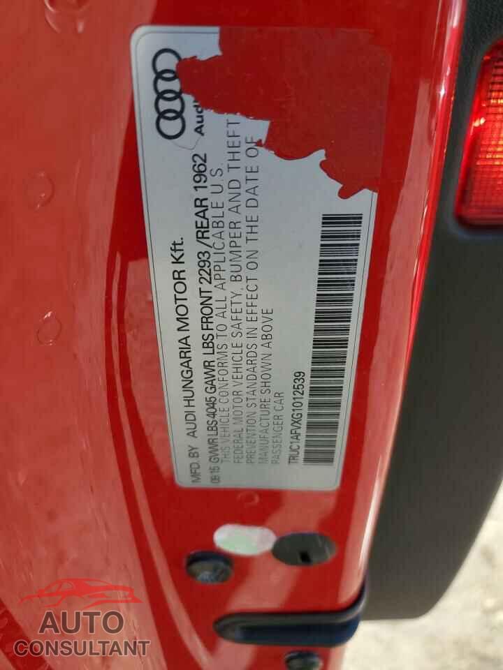 AUDI TTS 2016 - TRUC1AFVXG1012539