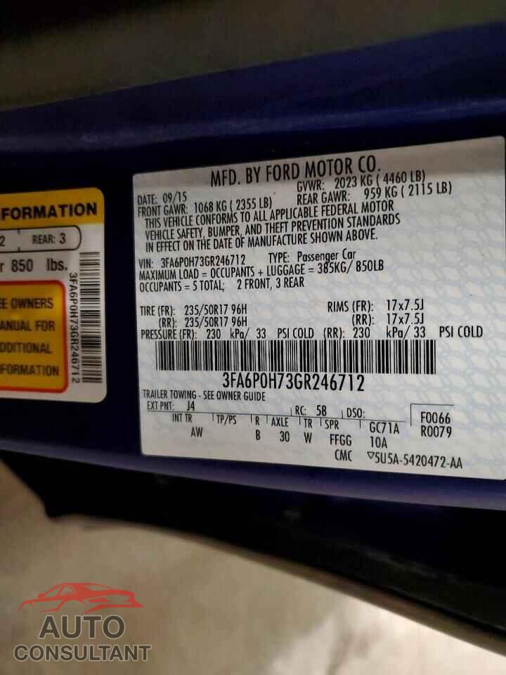 FORD FUSION 2016 - 3FA6P0H73GR246712
