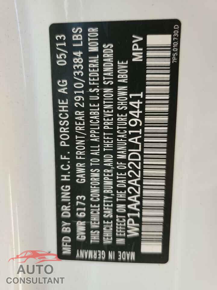PORSCHE CAYENNE 2013 - WP1AA2A22DLA19441