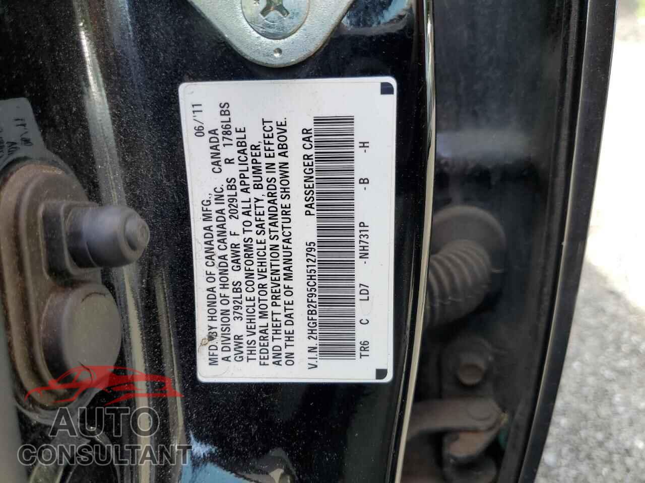 HONDA CIVIC 2012 - 2HGFB2F95CH512795