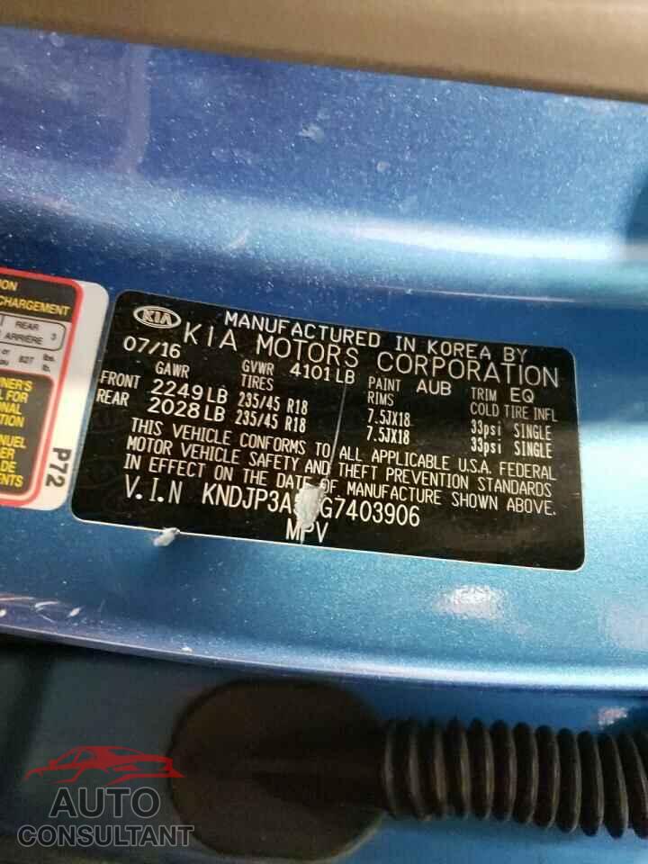 KIA SOUL 2016 - KNDJP3A55G7403906