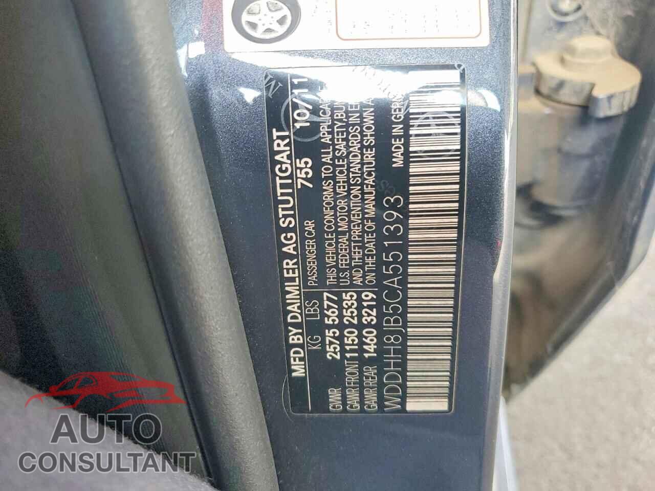 MERCEDES-BENZ E-CLASS 2012 - WDDHH8JB5CA551393