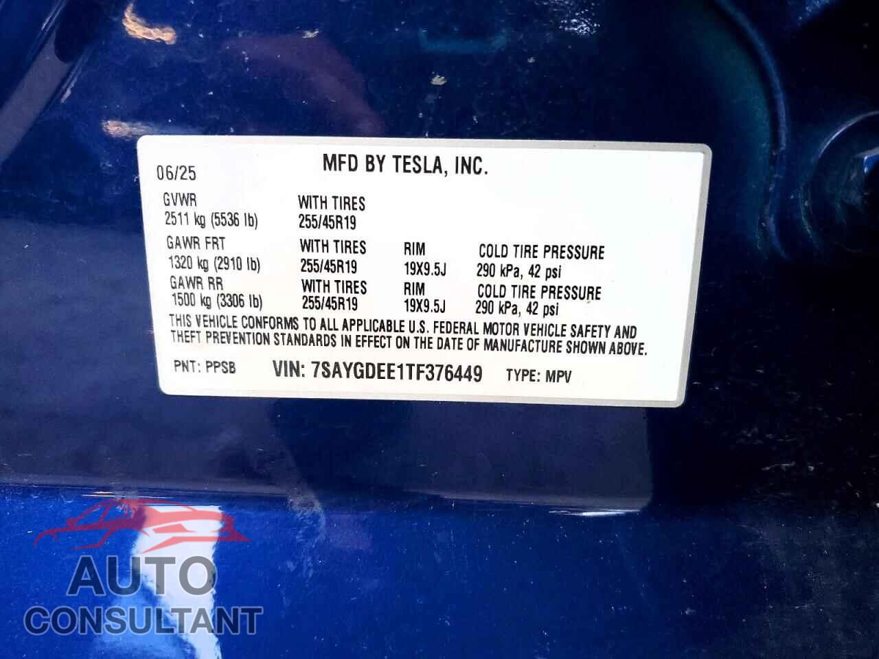 TESLA MODEL Y 2026 - 7SAYGDEE1TF376449